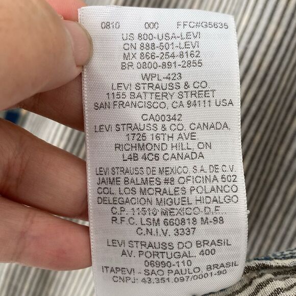 Vintage Levi's Blue Cream Gaze Button Down Shirt Regular Fit Medium Casual - Picture 11 of 14